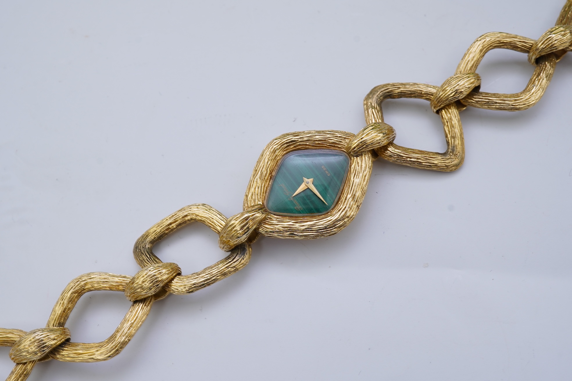 A lady's late 1960's 18ct gold Bueche Girod manual wind bracelet wrist watch